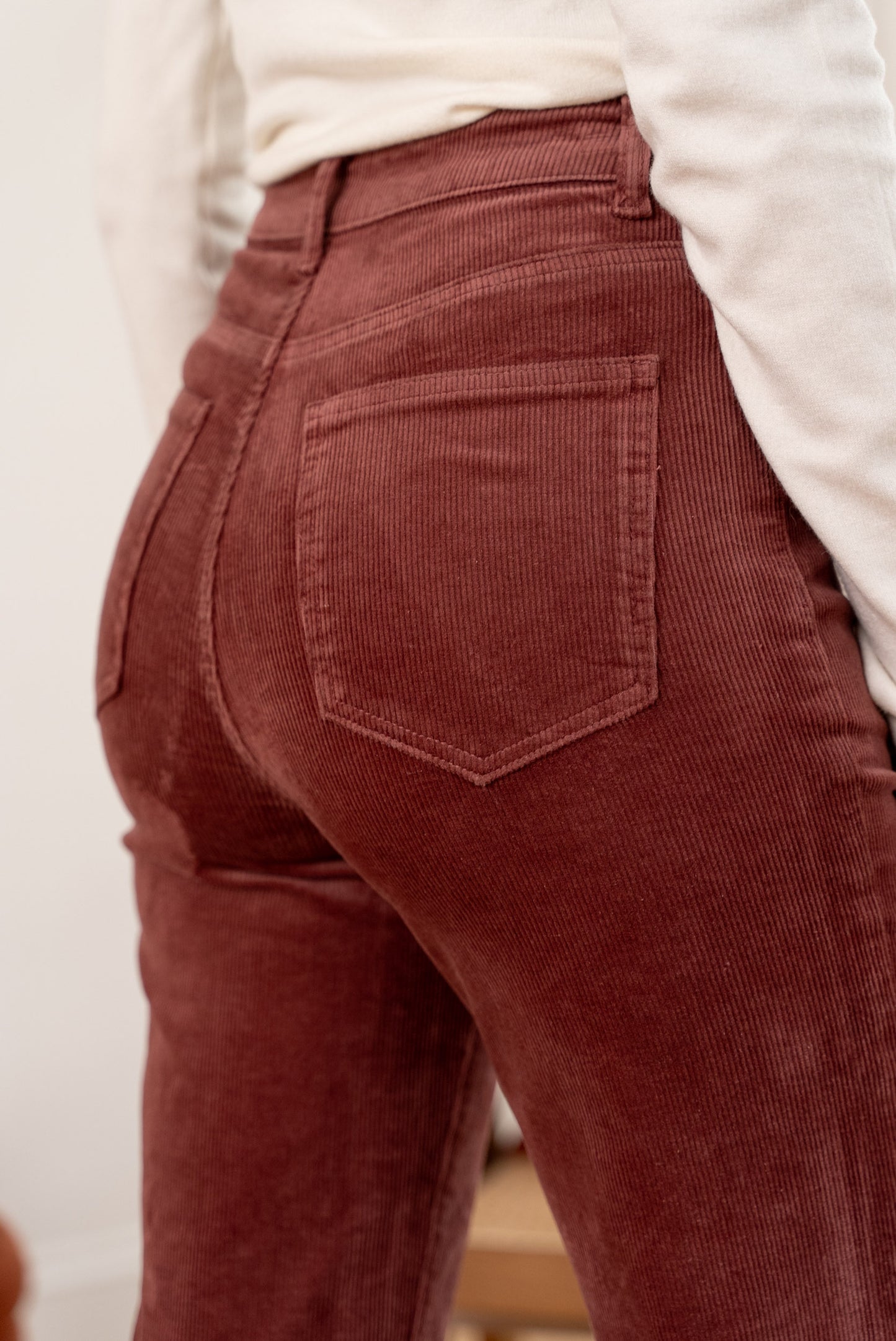 Sola straight leg high waist pink cord jeans