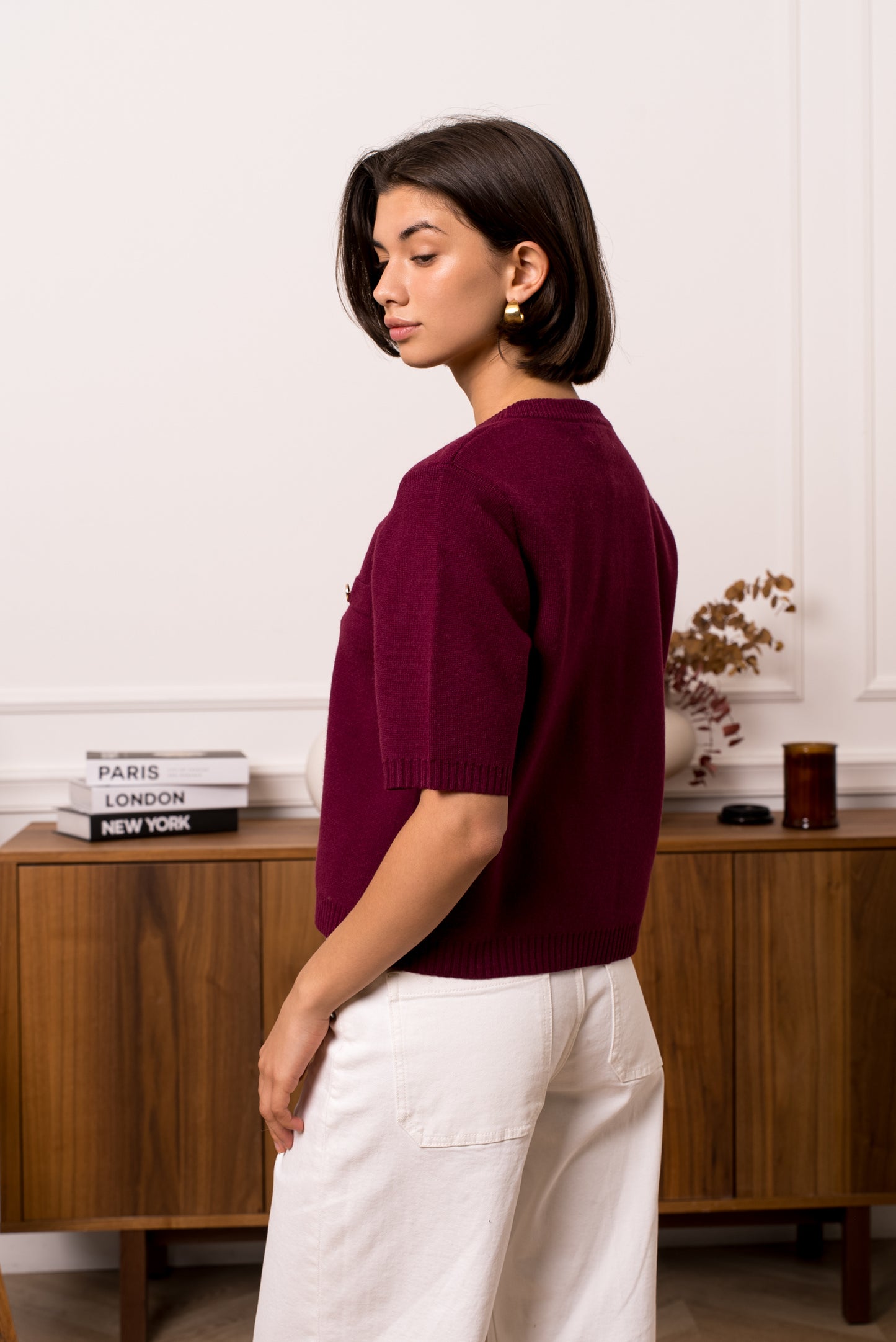 Anna burgundy knit cardigan