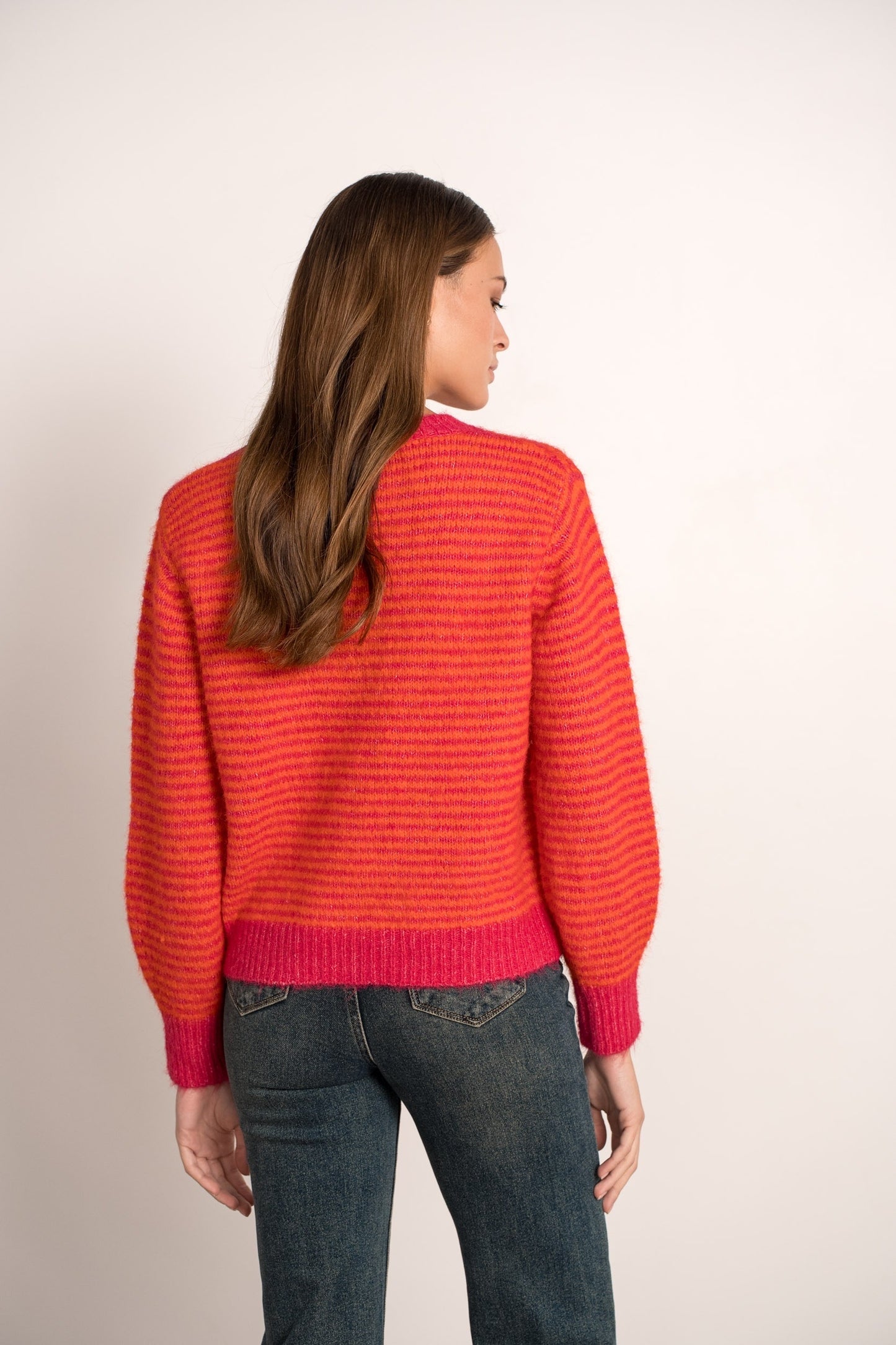 Matilda pink & orange striped sequin jumper