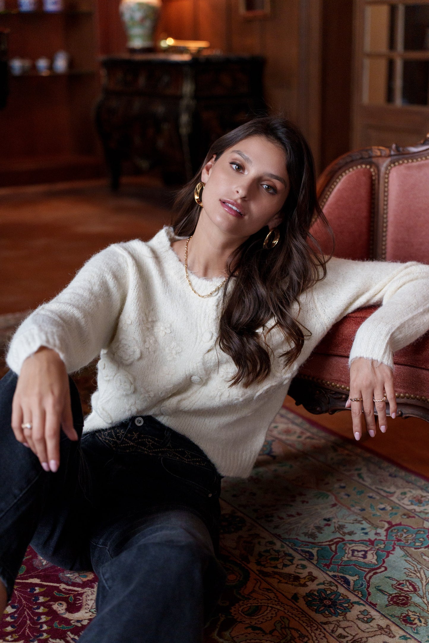 Laura mohair ivory cropped cardigan