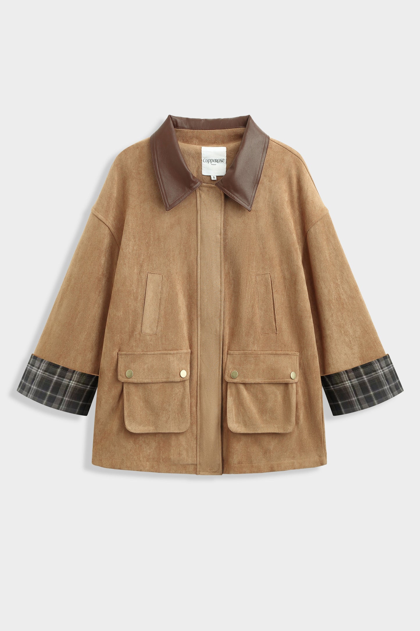 Chelsea camel faux suede barn jacket