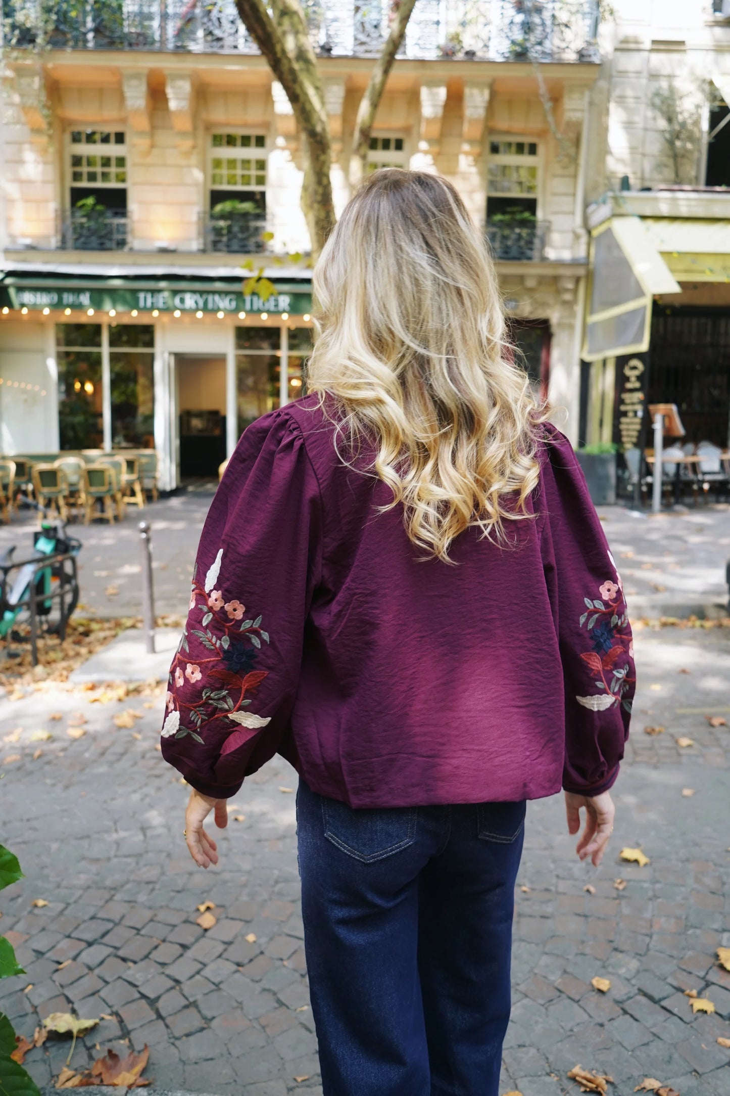 Preorder Cecilia burgundy floral boho jacket