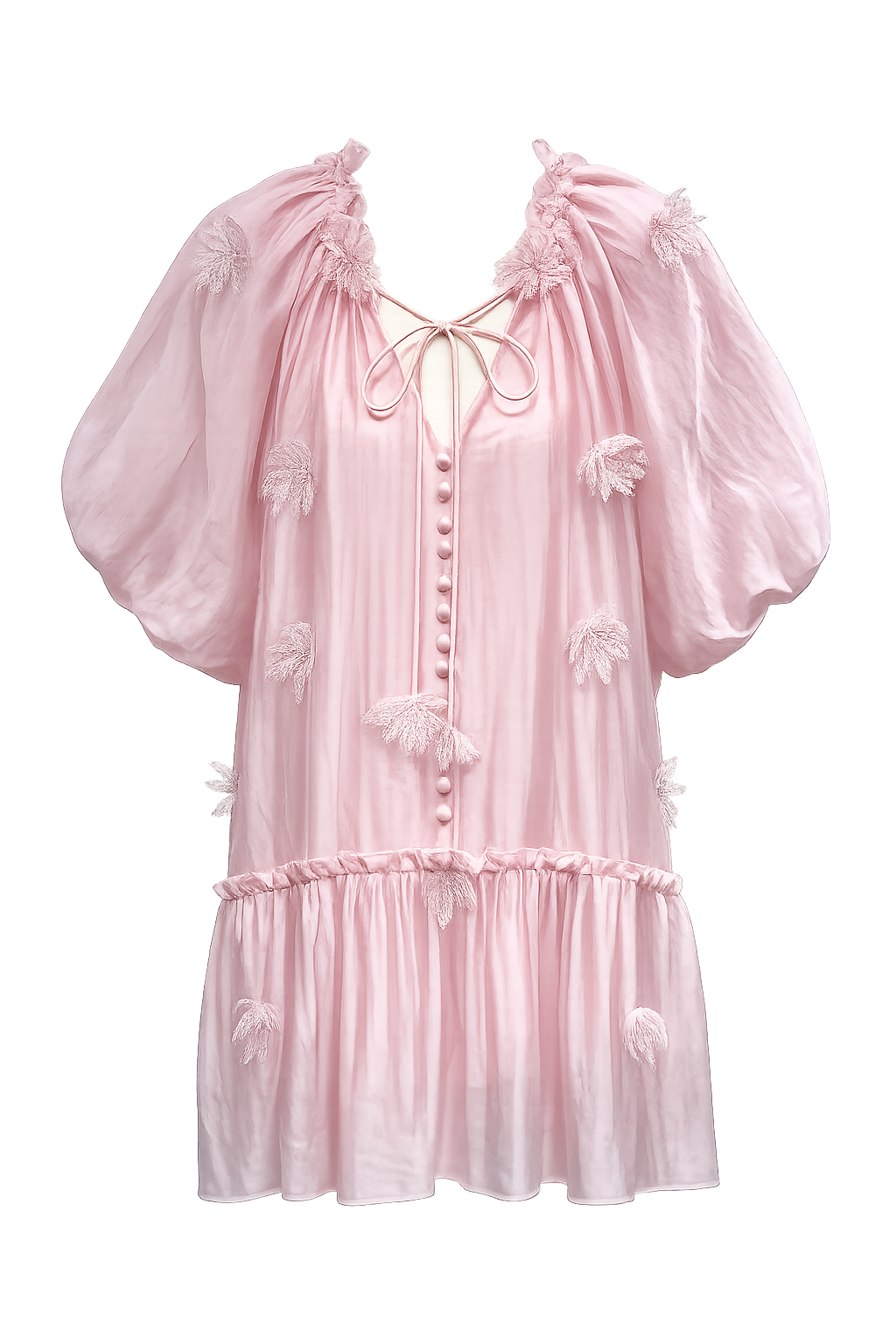 Poppy silk pink floaty dress
