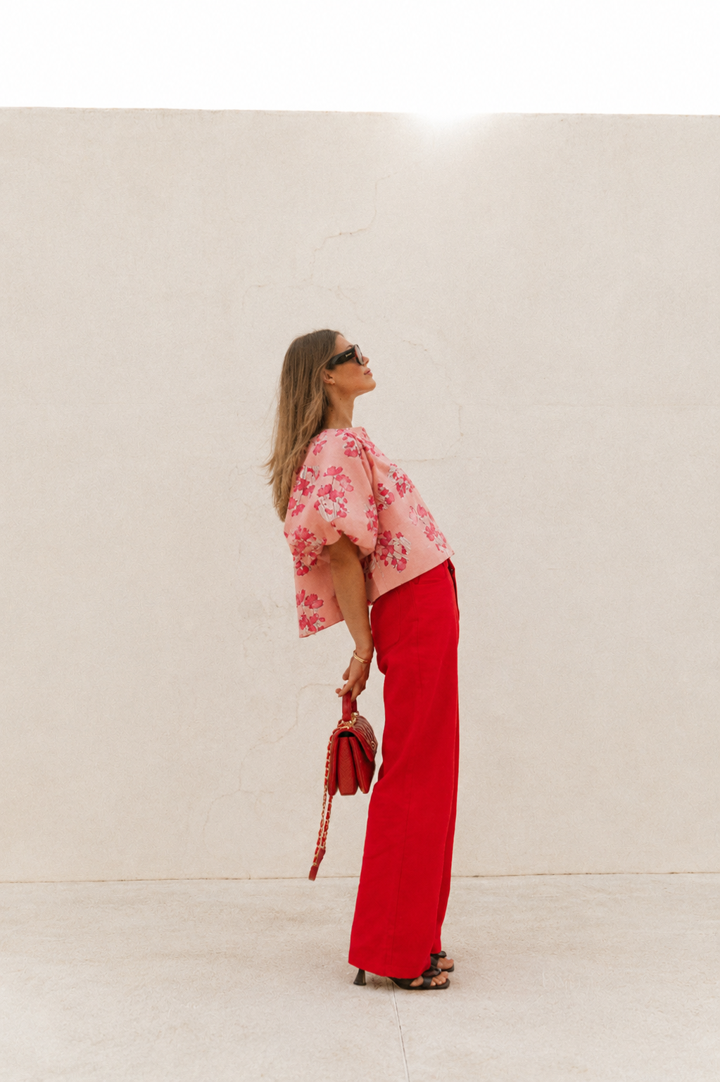 Lara floral pink puff sleeve jacket
