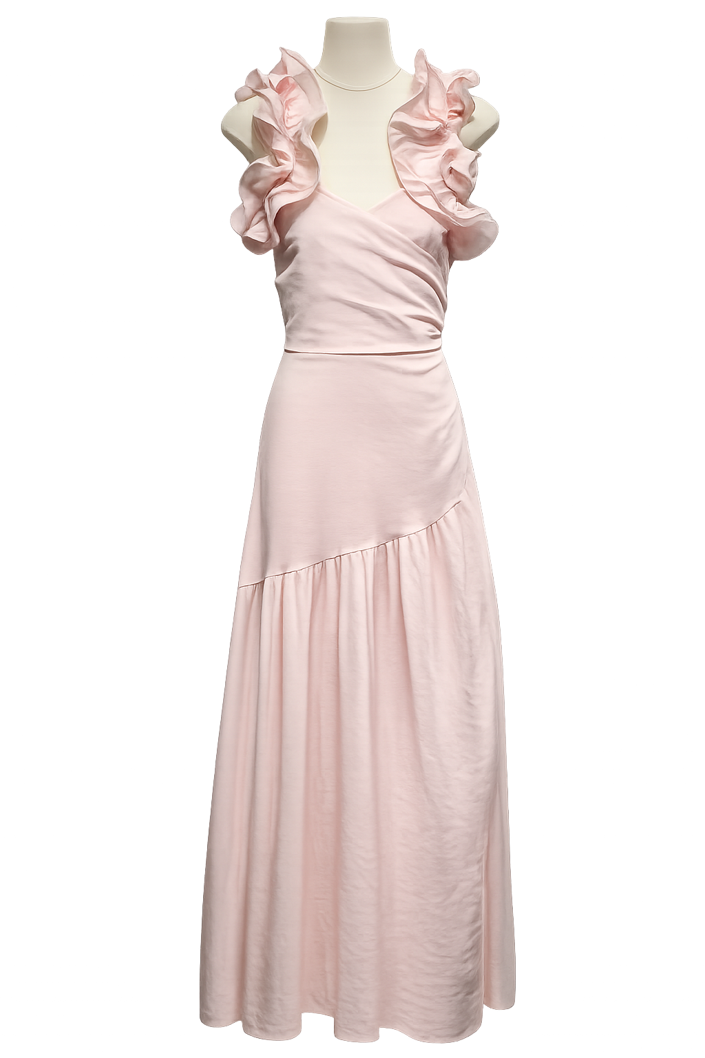 Louise pink ruffle long tiered dress