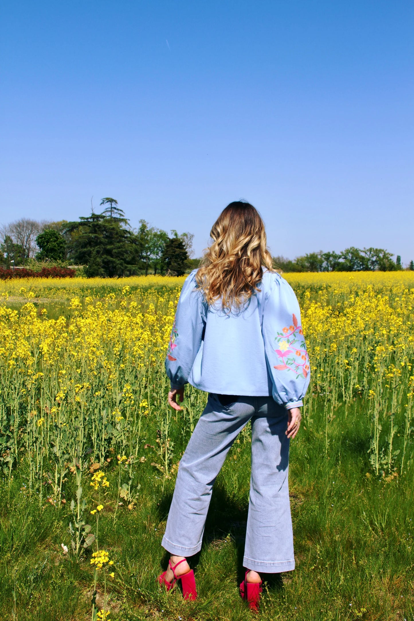 Cecilia blue floral boho jacket