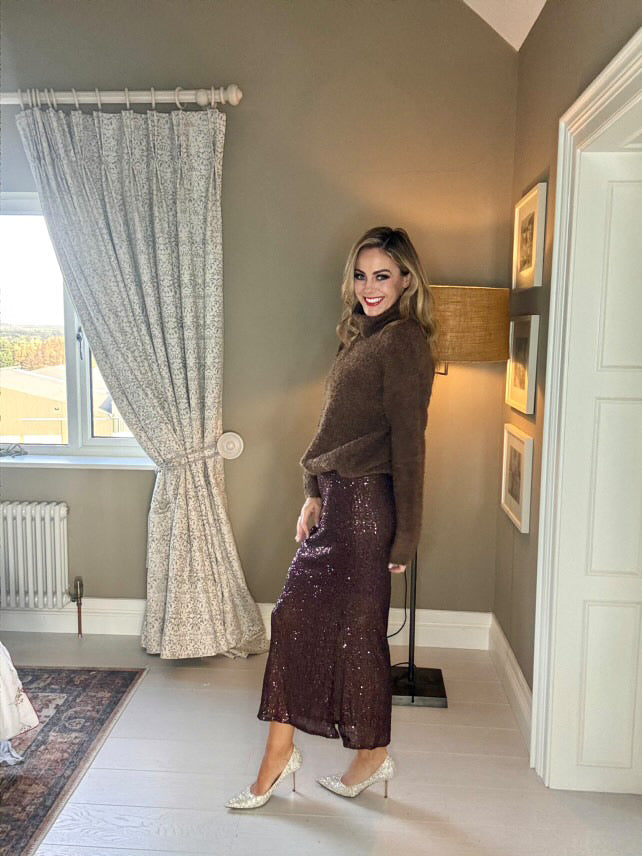 Edith chocolate brown polo fluffy jumper