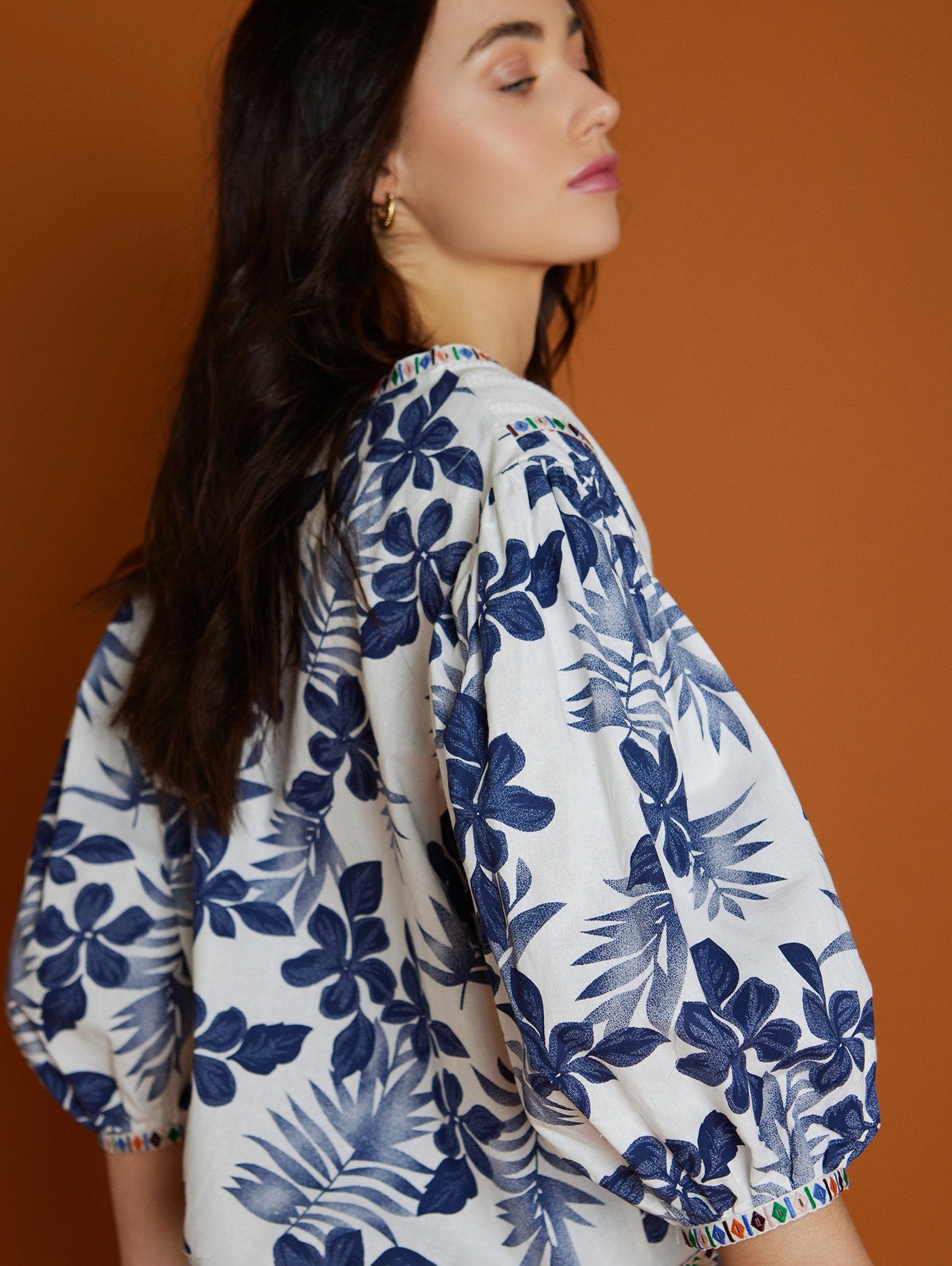 100% Cotton Volume Sleeve blouse