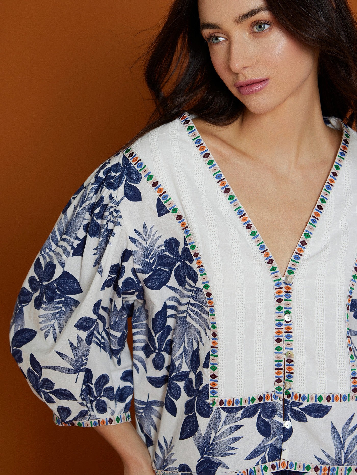 100% Cotton Volume Sleeve blouse