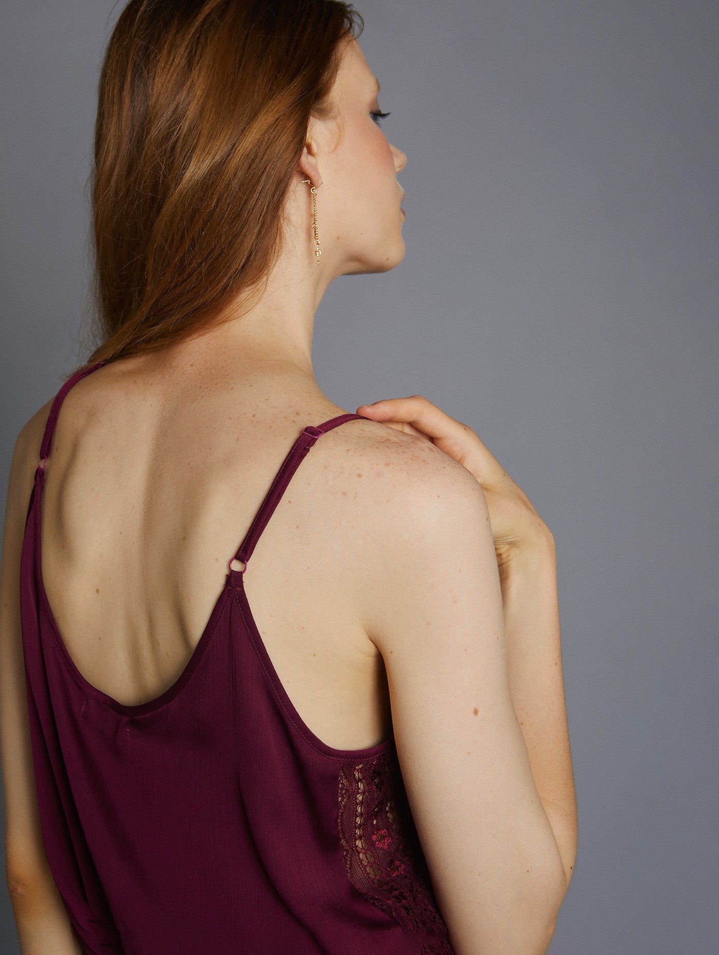 Lurex embroidered lingerie top