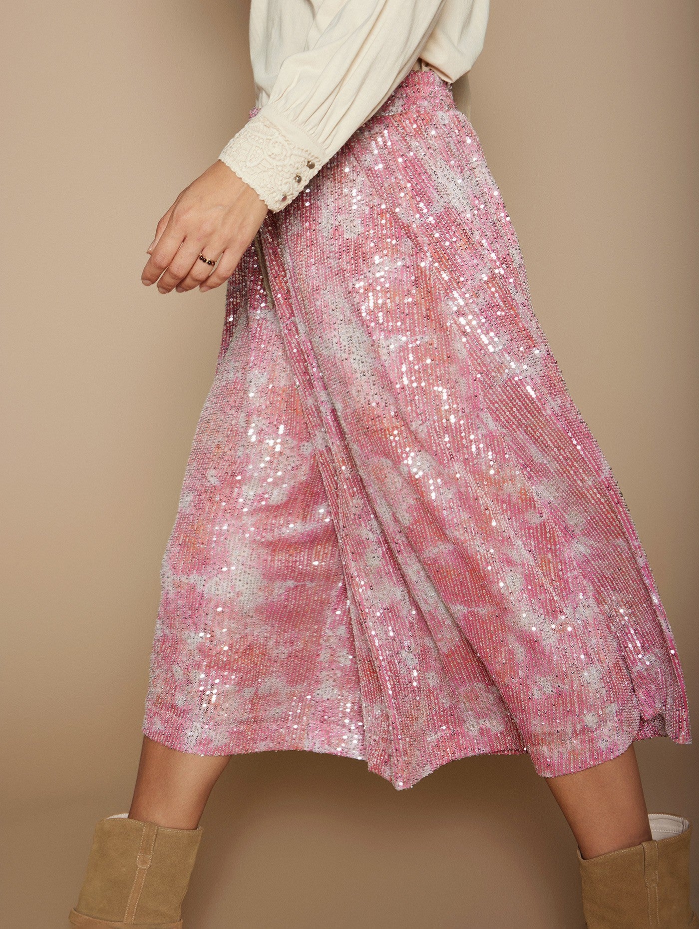 Pink Sequin skort