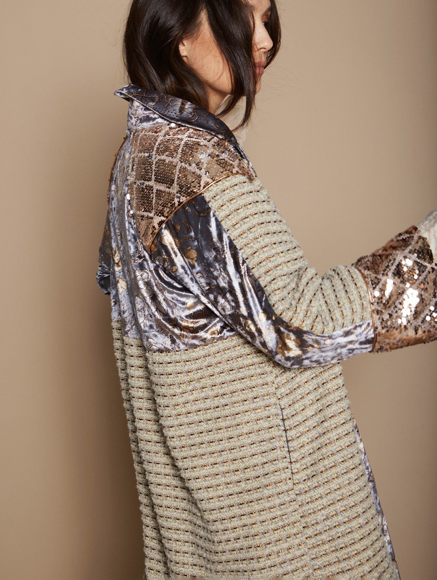 Sequin and Cashmere Kaftan