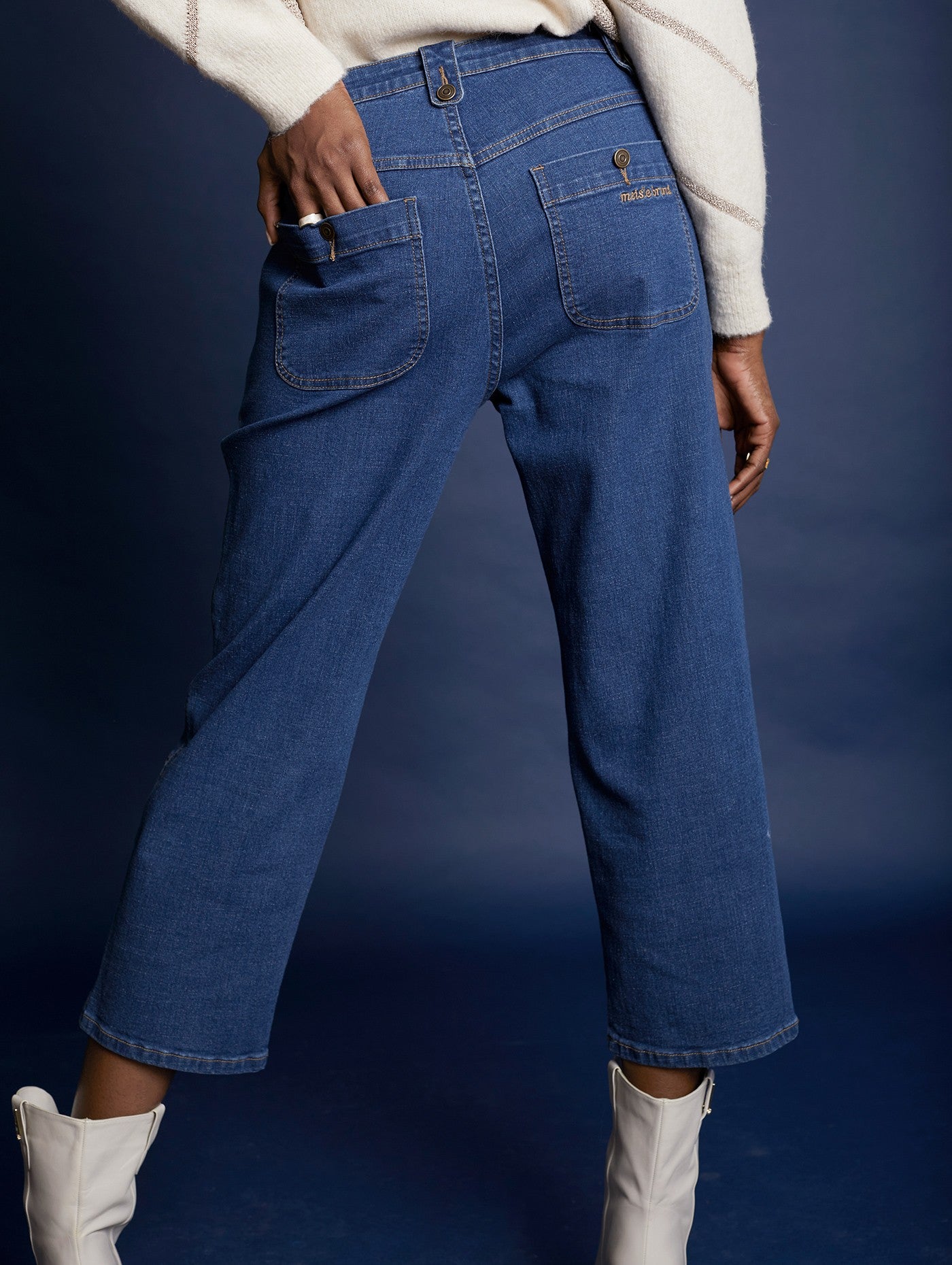 High rise cropped denim jeans