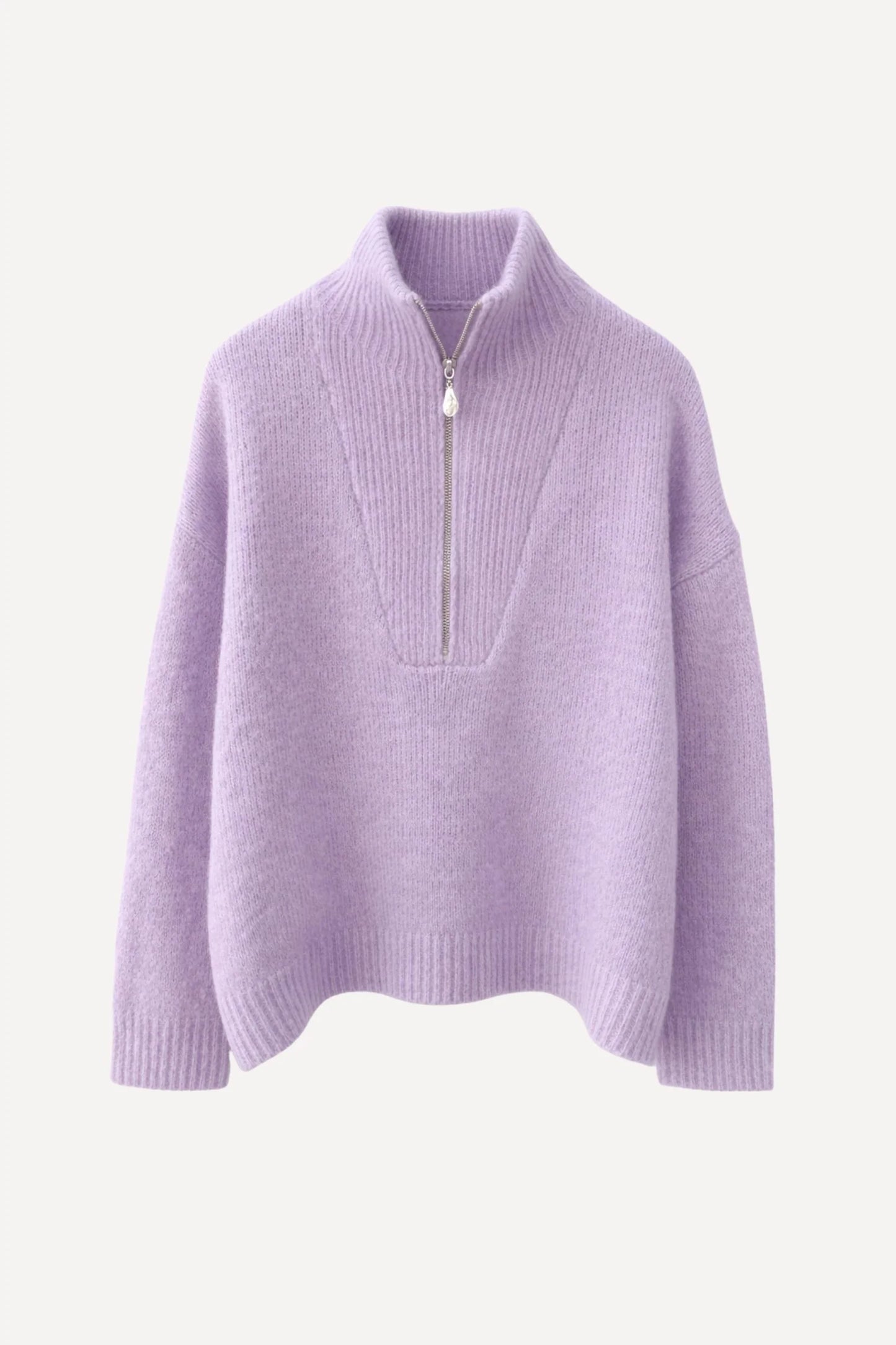 Lara lilac zip neck jumper