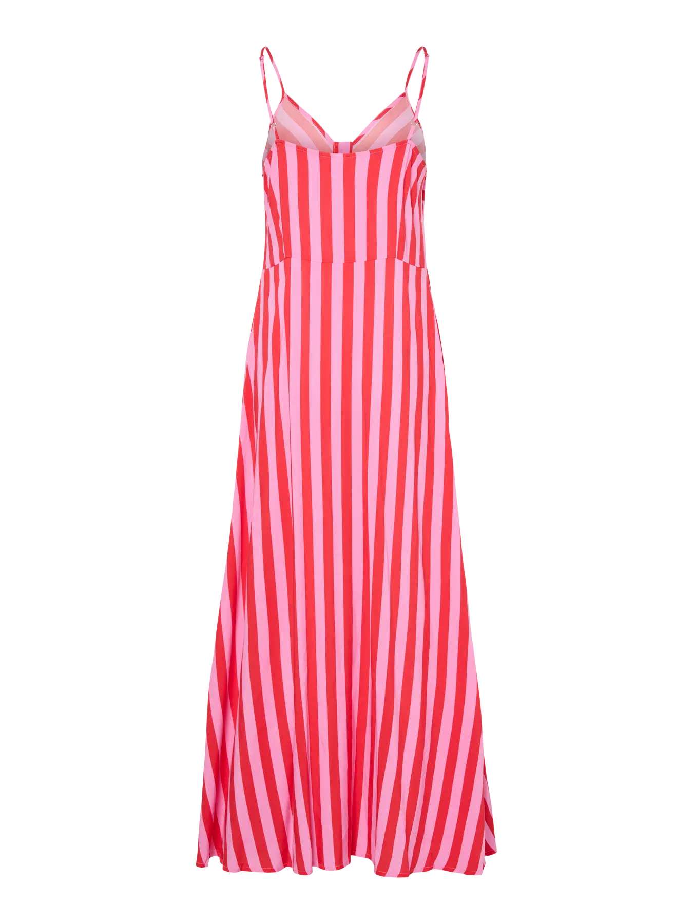 YASSAVANNA STRAP STRIPED RED & PINK LONG DRESS