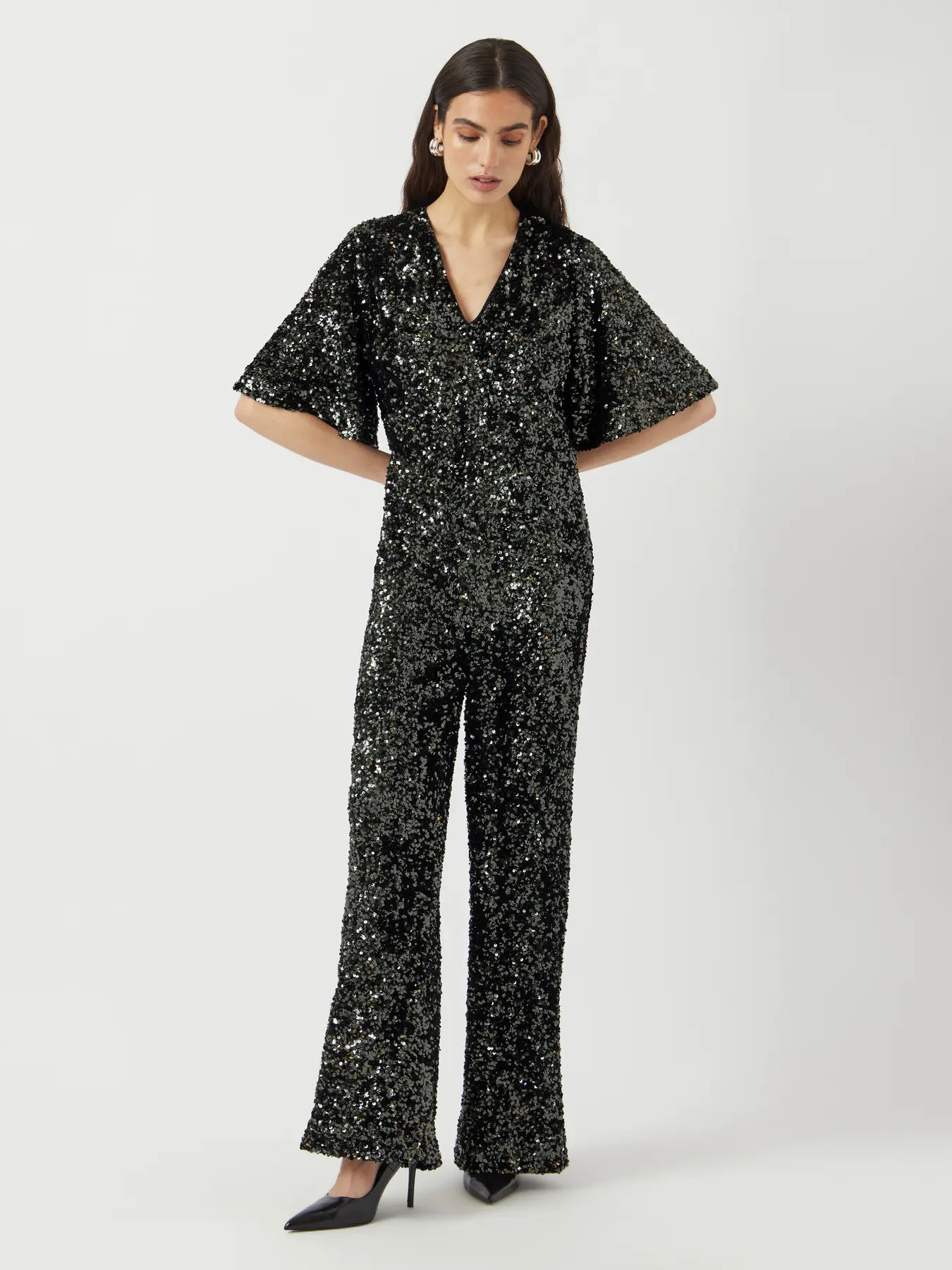 YASELLE 2/4 SEQUIN JUMPSUIT