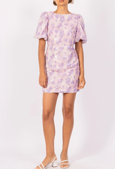 Fran sequin purple mini dress