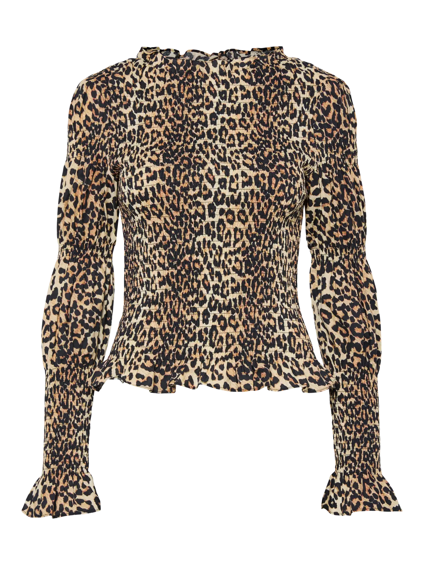 YASCHEMMA LEOPARD SMOCK TOP