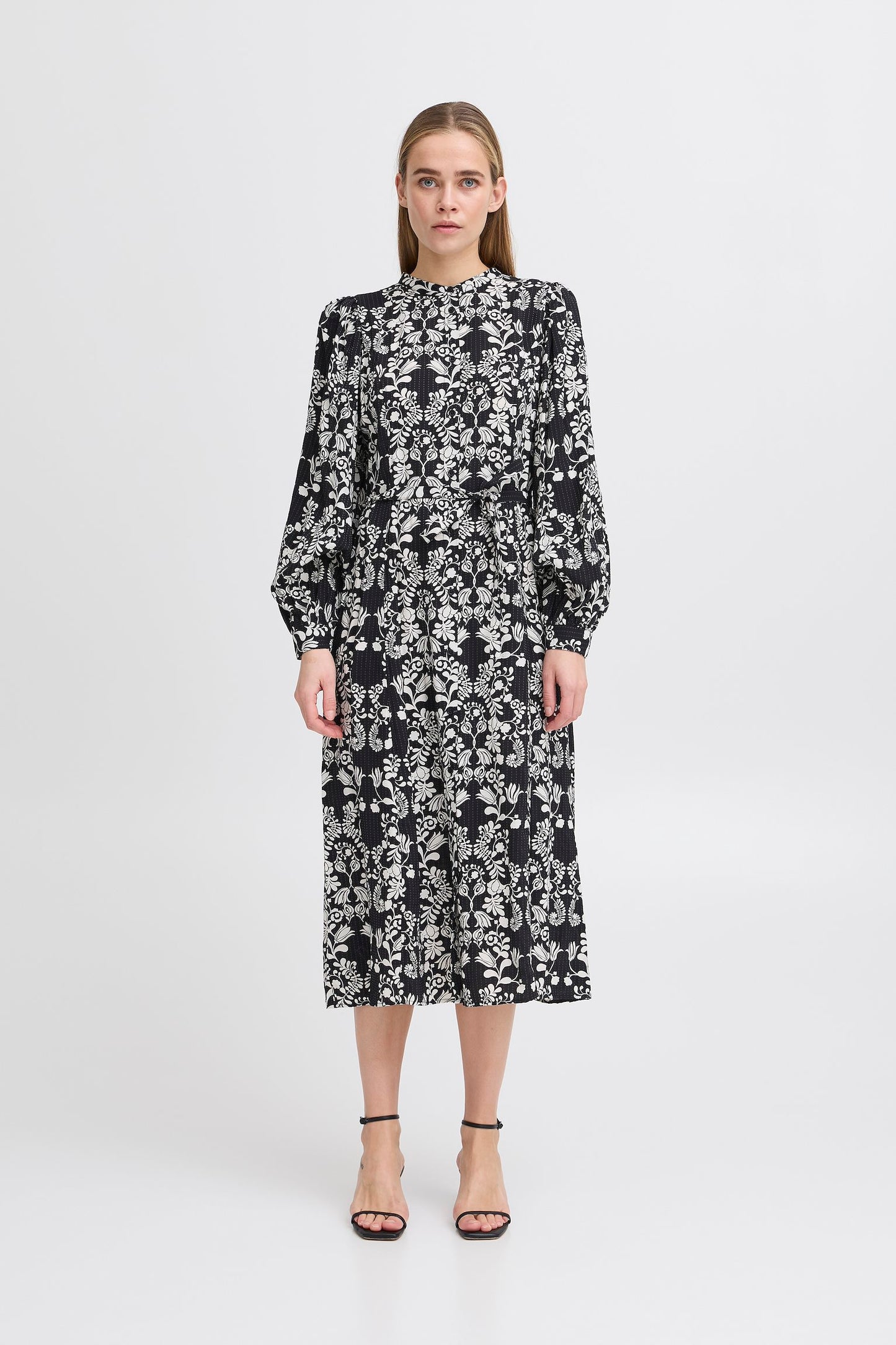 Ichi Dress Black Flower