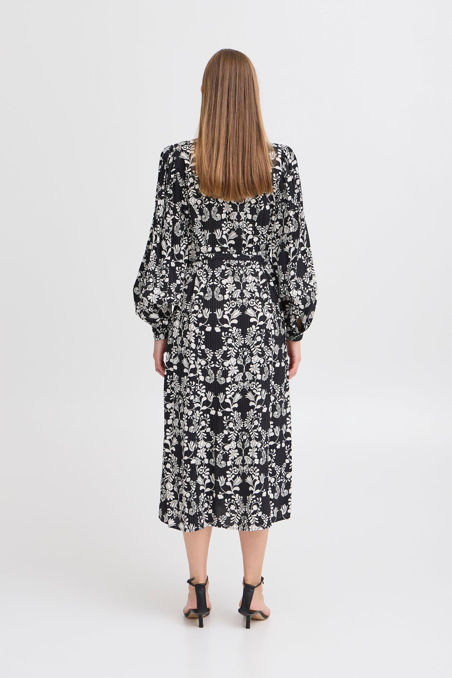 Ichi Dress Black Flower