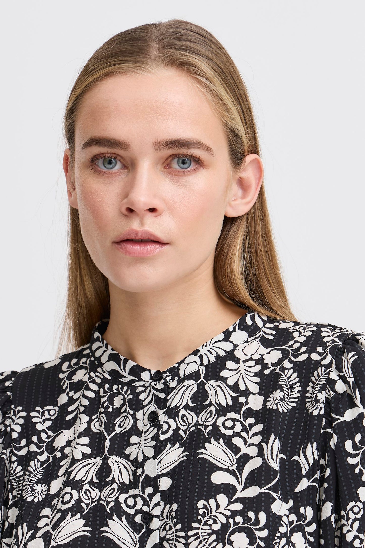 Ichi Dress Black Flower