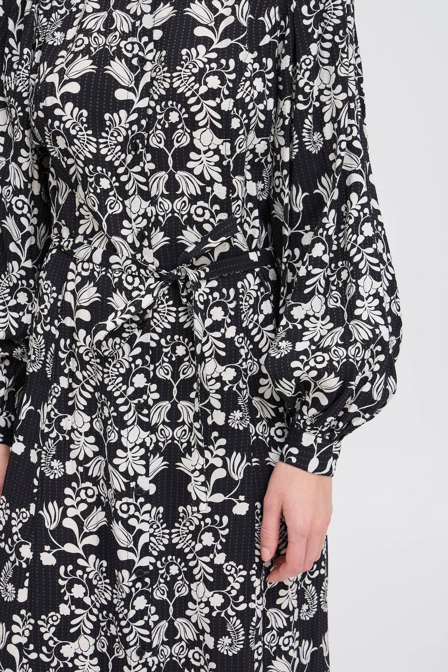Ichi Dress Black Flower
