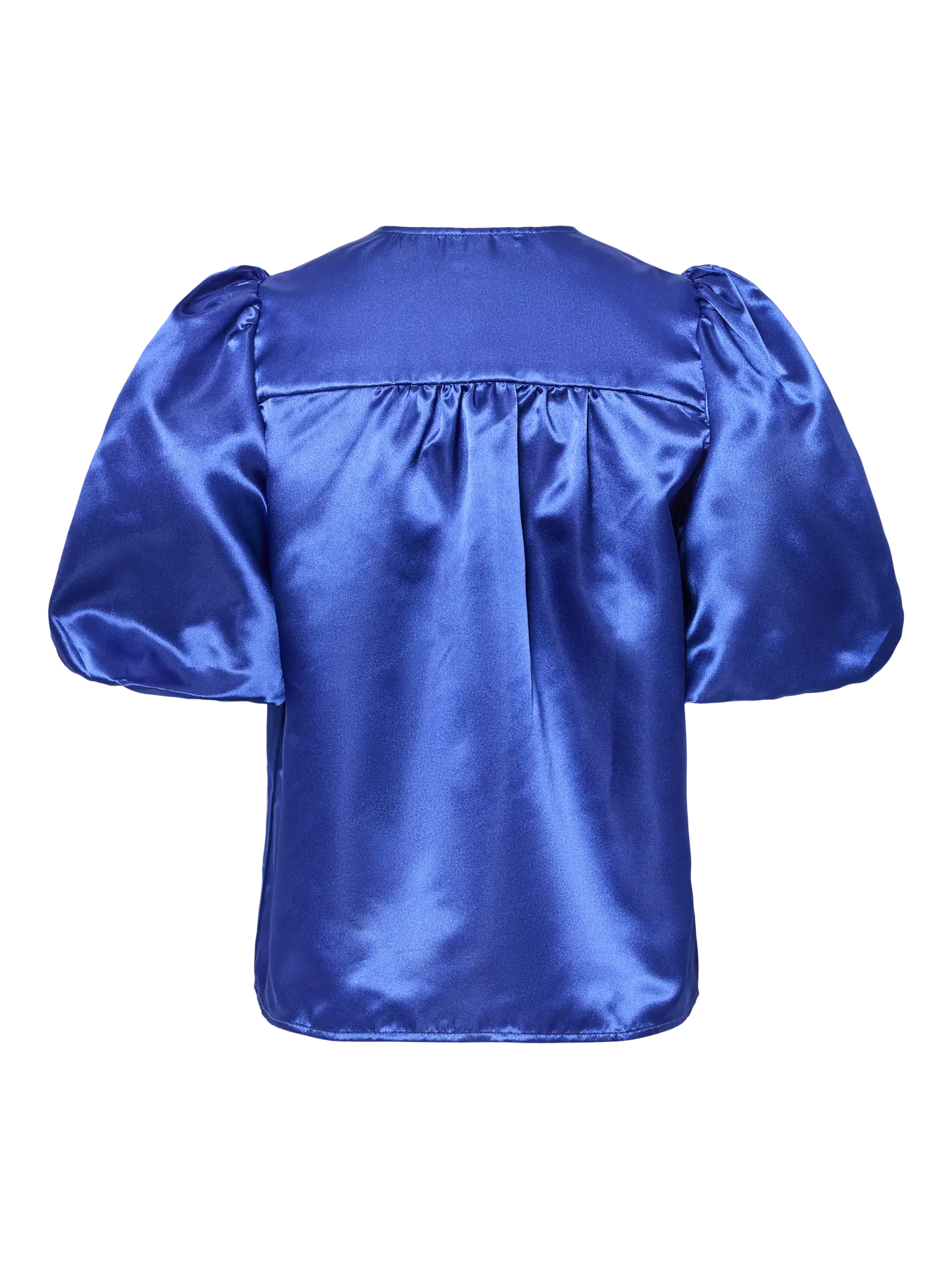 Y.A.S blue sattin puff sleeve top