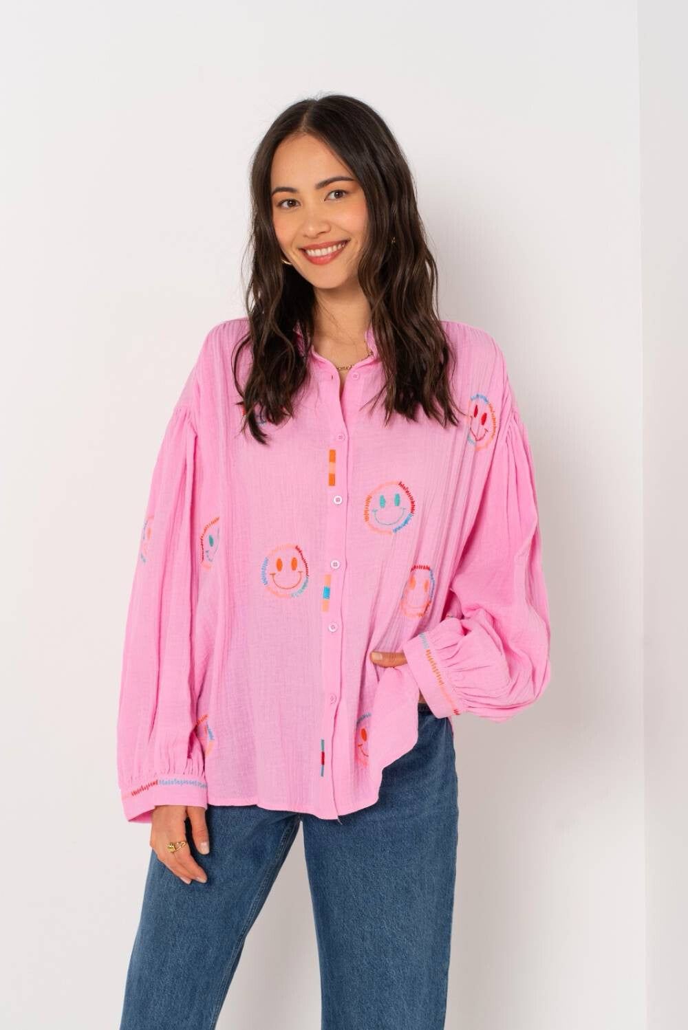 You make me smile organic cotton blouse