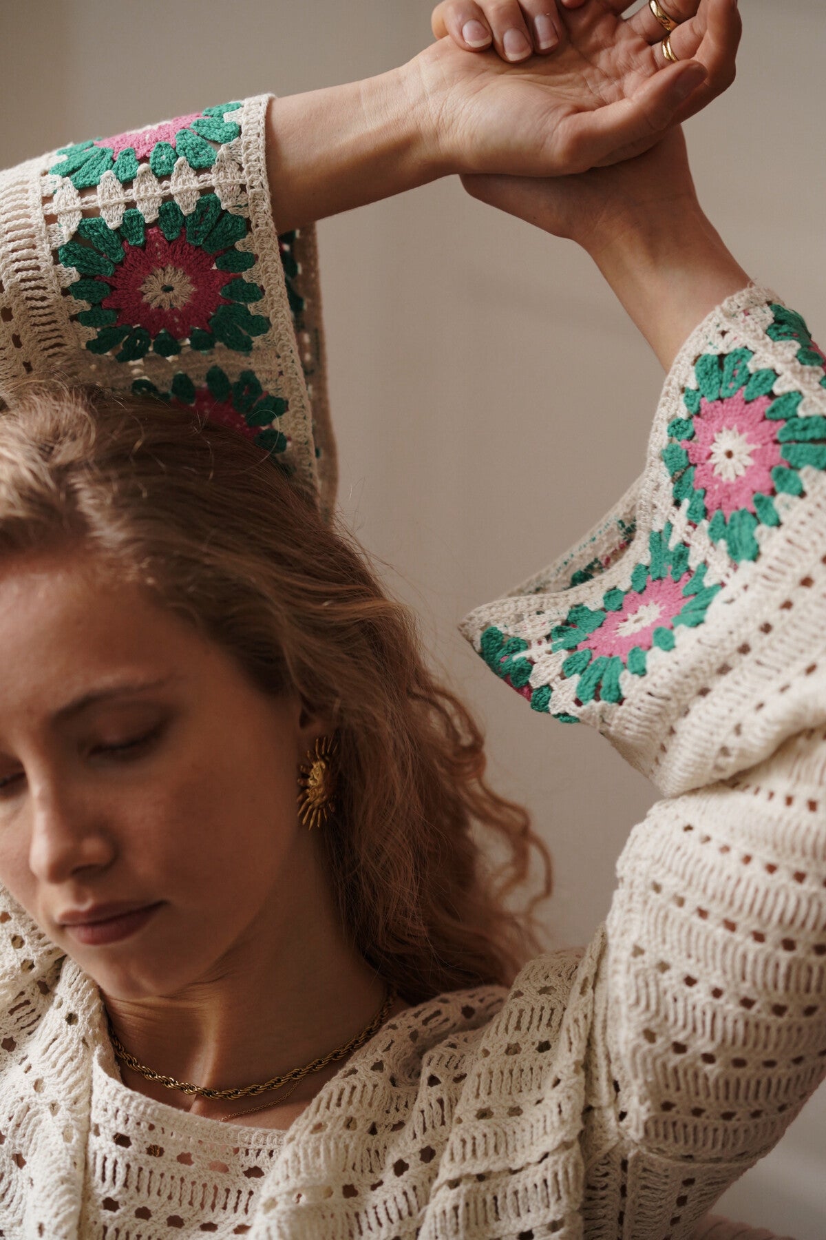 Ruth crochet cropped floral jumper