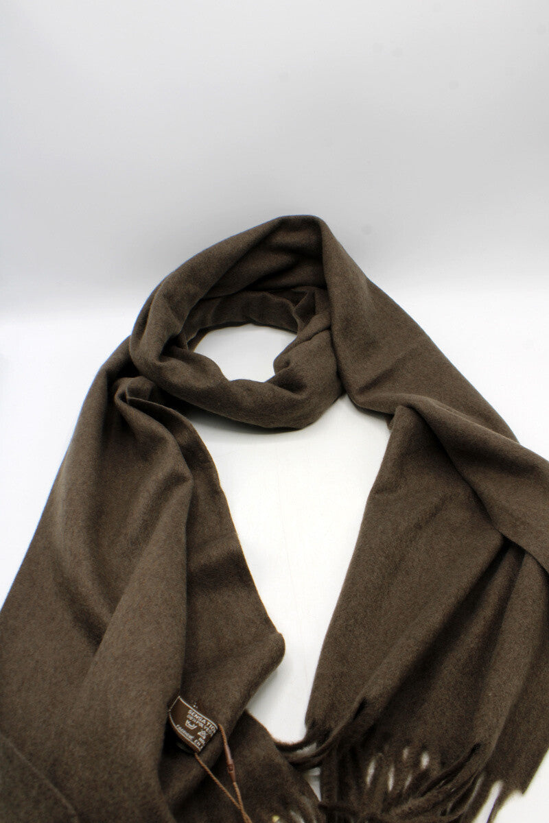 Chocolate brown wool large scarf