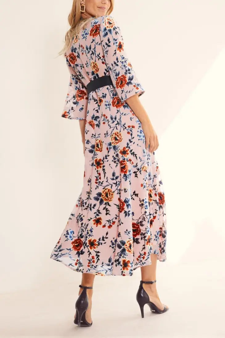 Florian Dress Devore Print Bohemian Rhapsody