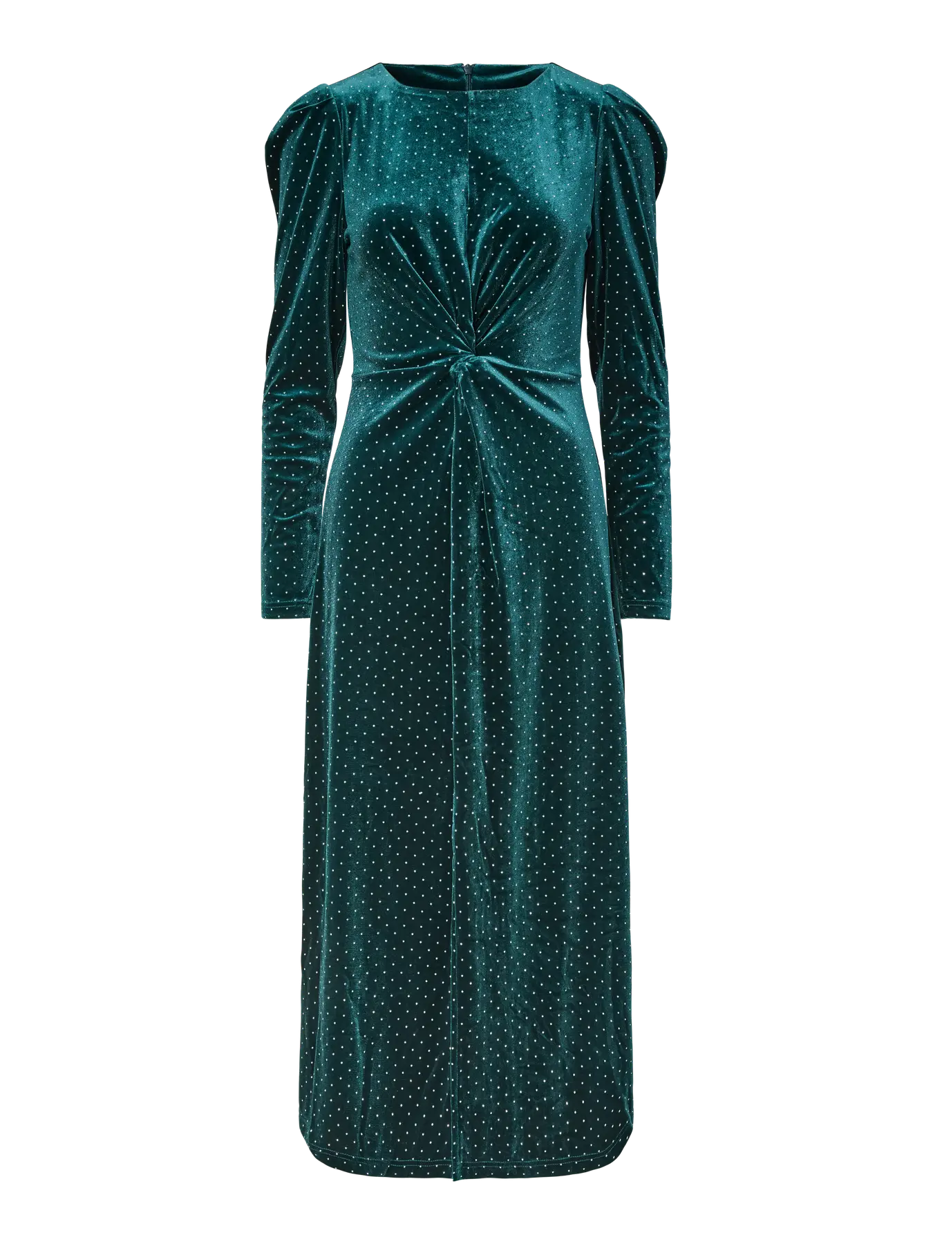 YASHELLA MIDI VELVET GREEN DRESS