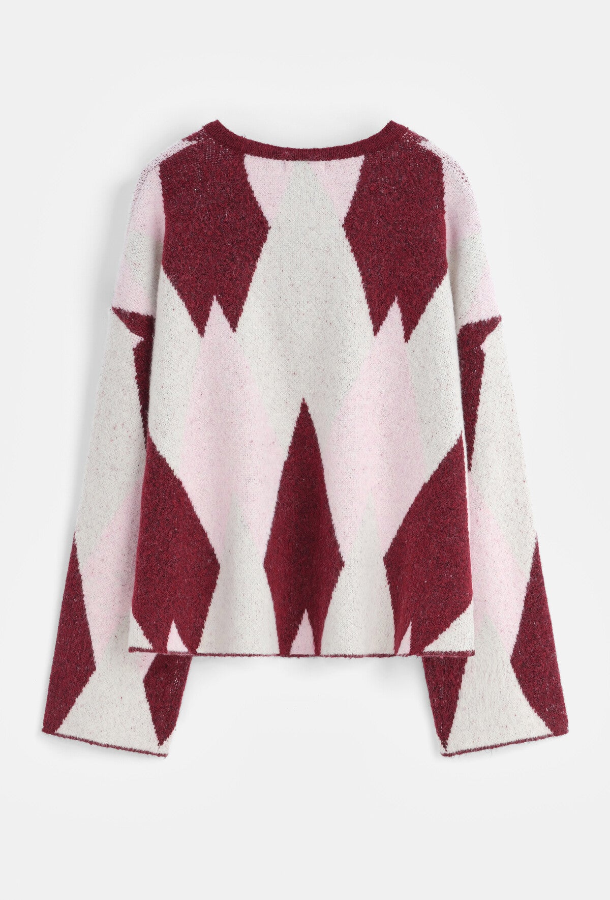 Ruby check print pink argyle jumper with gold buttons