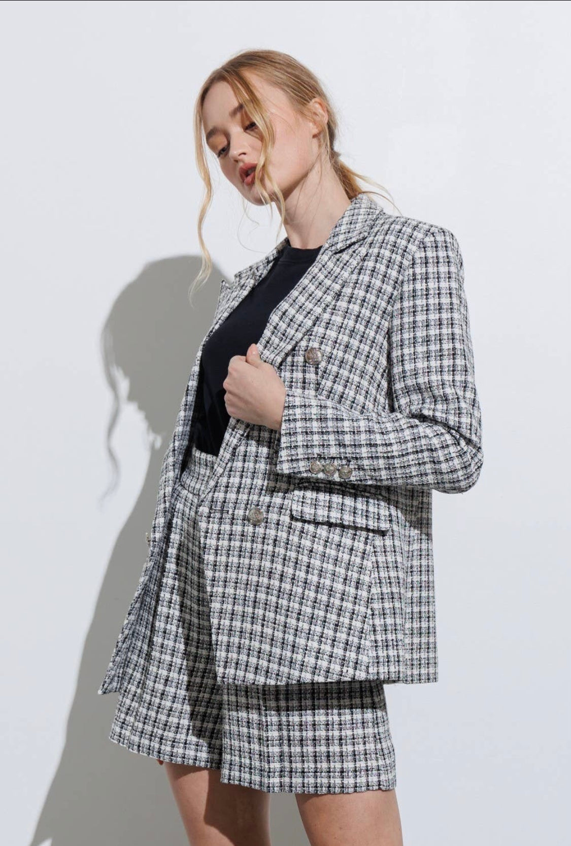 Maria Bouclé Houndstooth shorts