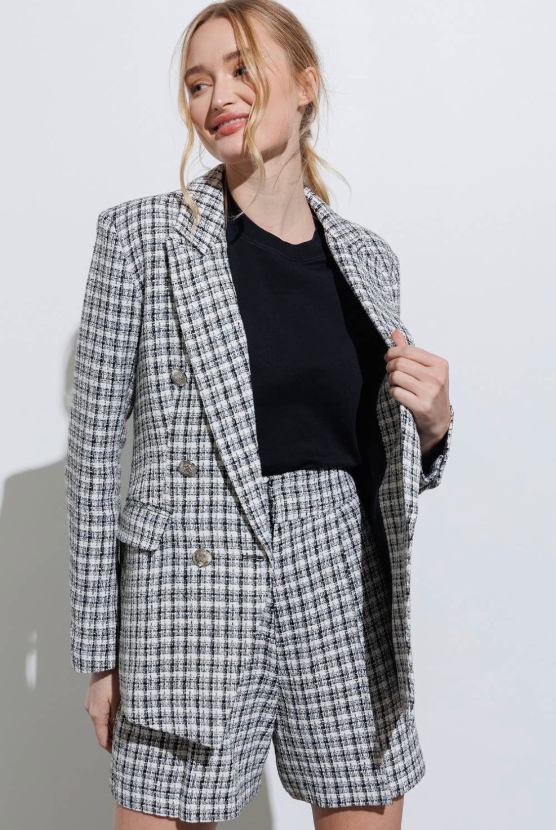 Maria Bouclé Houndstooth shorts