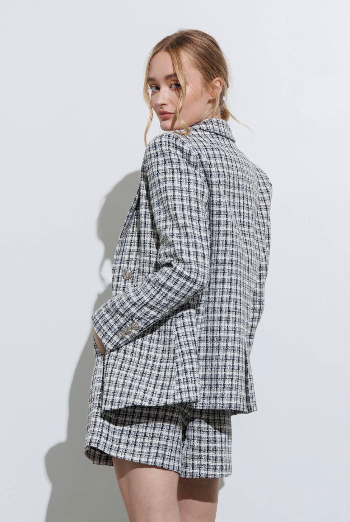 Maria Bouclé Houndstooth shorts