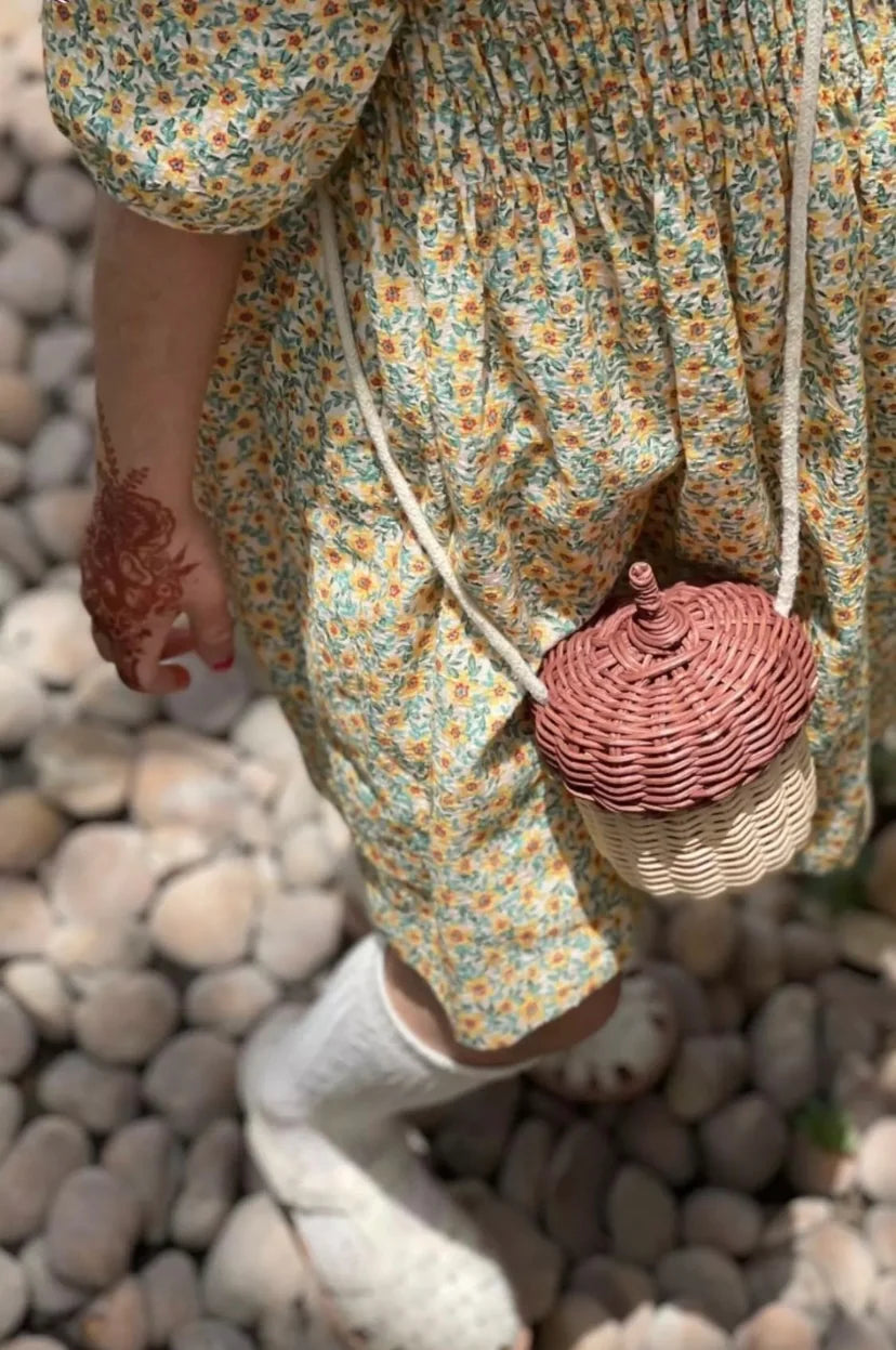 Rattan acorn bag