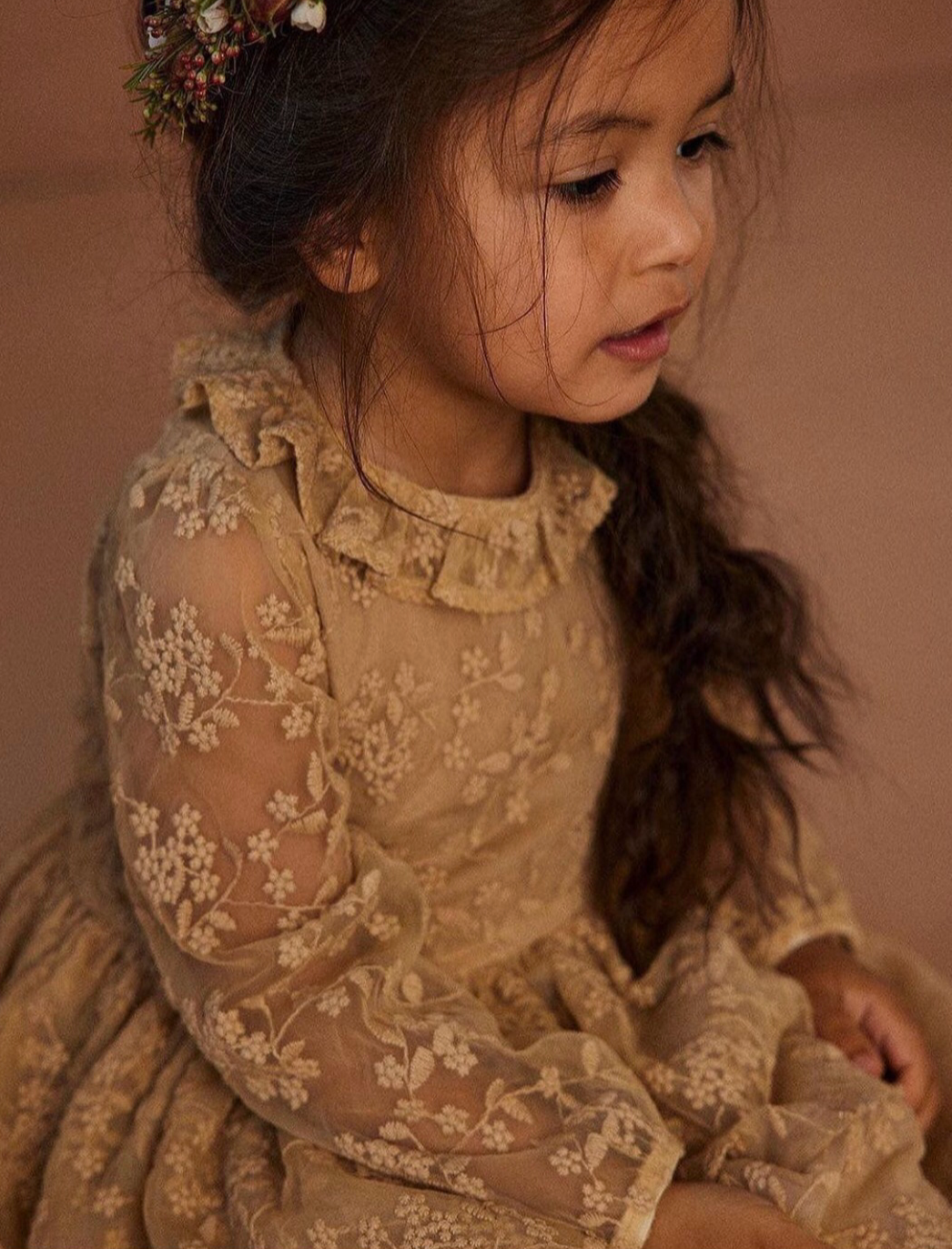 Lace embroidered dress
