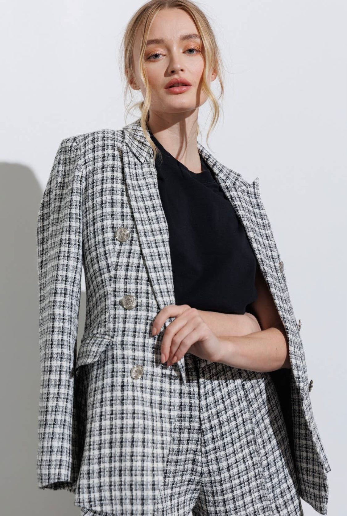 Maria Bouclé Houndstooth shorts