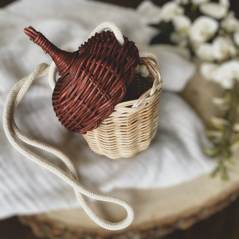 Rattan acorn bag