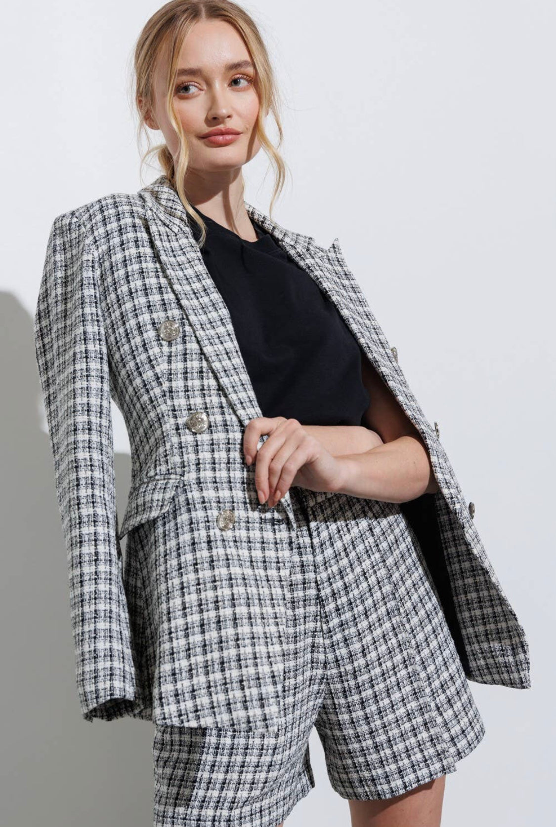 Maria Bouclé Houndstooth shorts