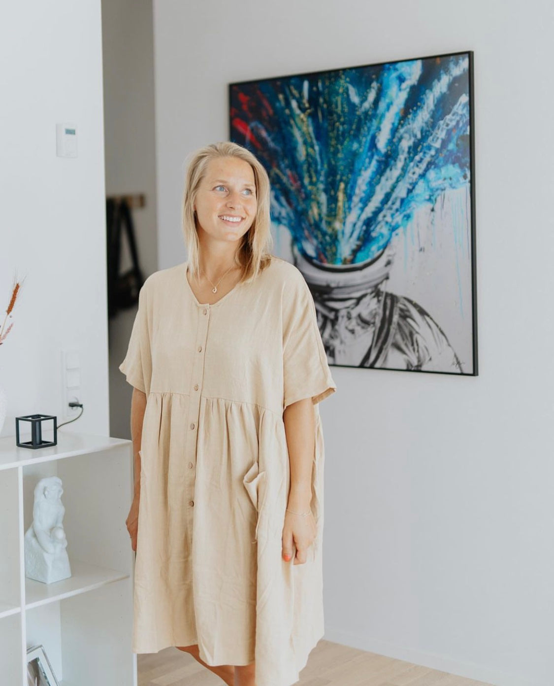 Heather Oversized Dress Iced Coffee