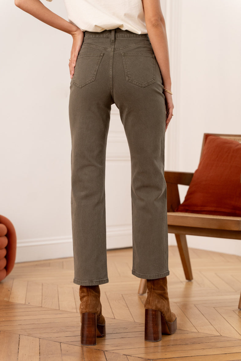 Sola straight leg high waist khaki jeans