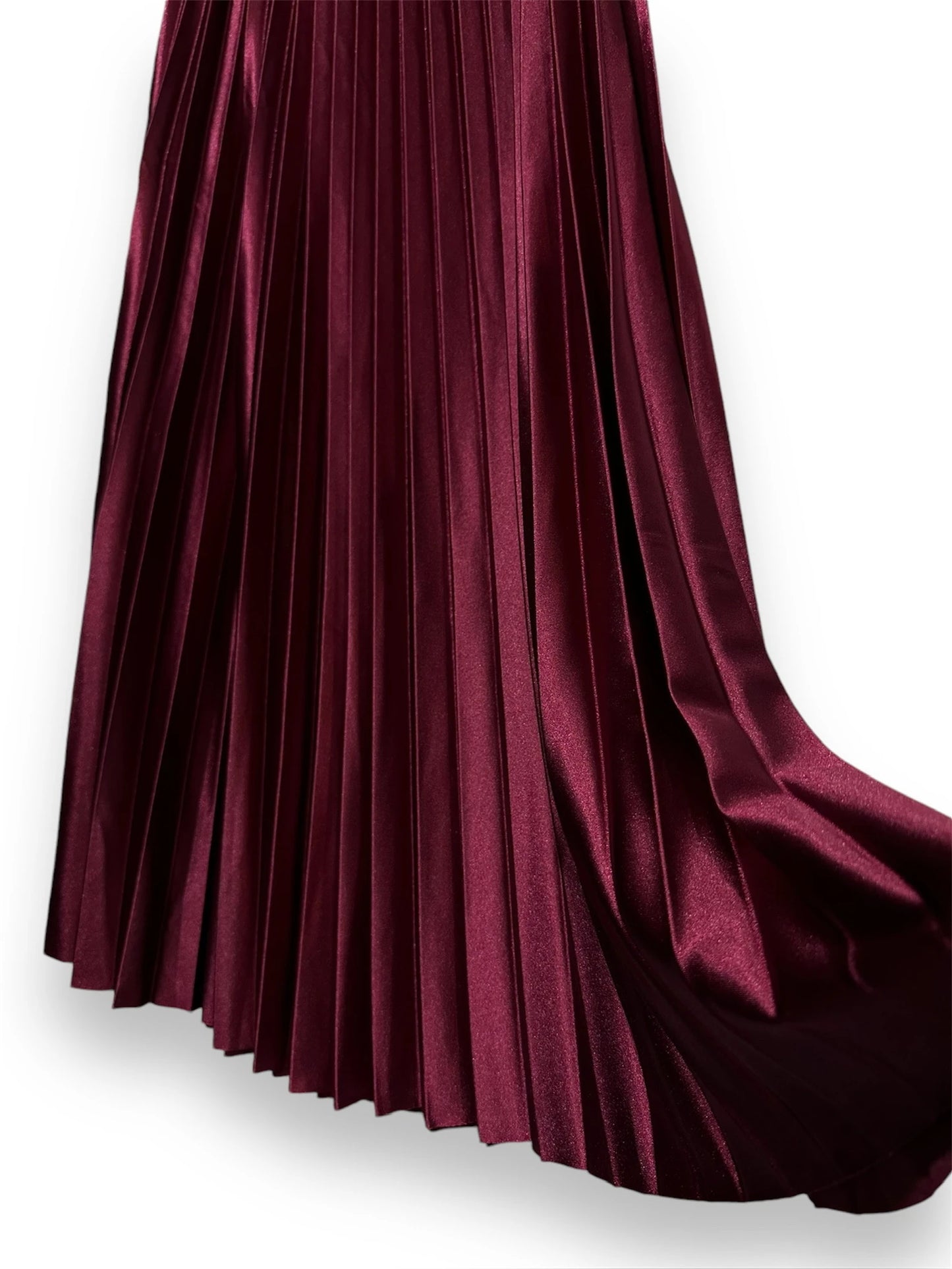 SELENA burgundy pleated skirt
