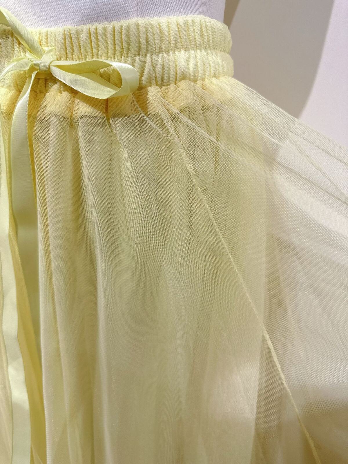 Leah light yellow tulle skirt