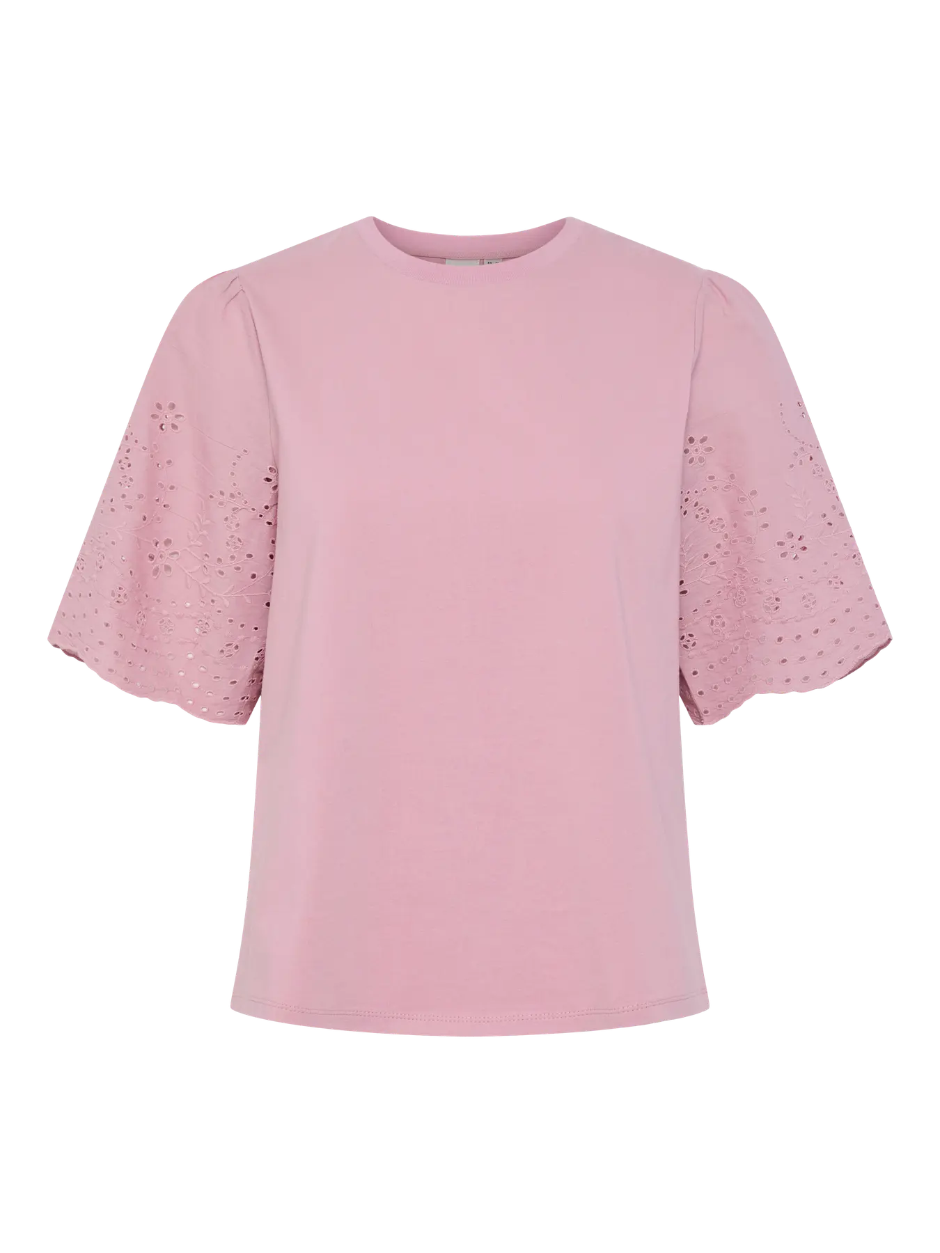 YAS dusty pink tshirt with embroidered sleeves