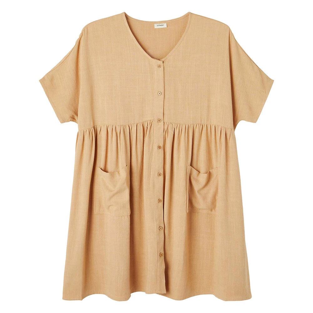 Heather Oversized Dress Iced Coffee