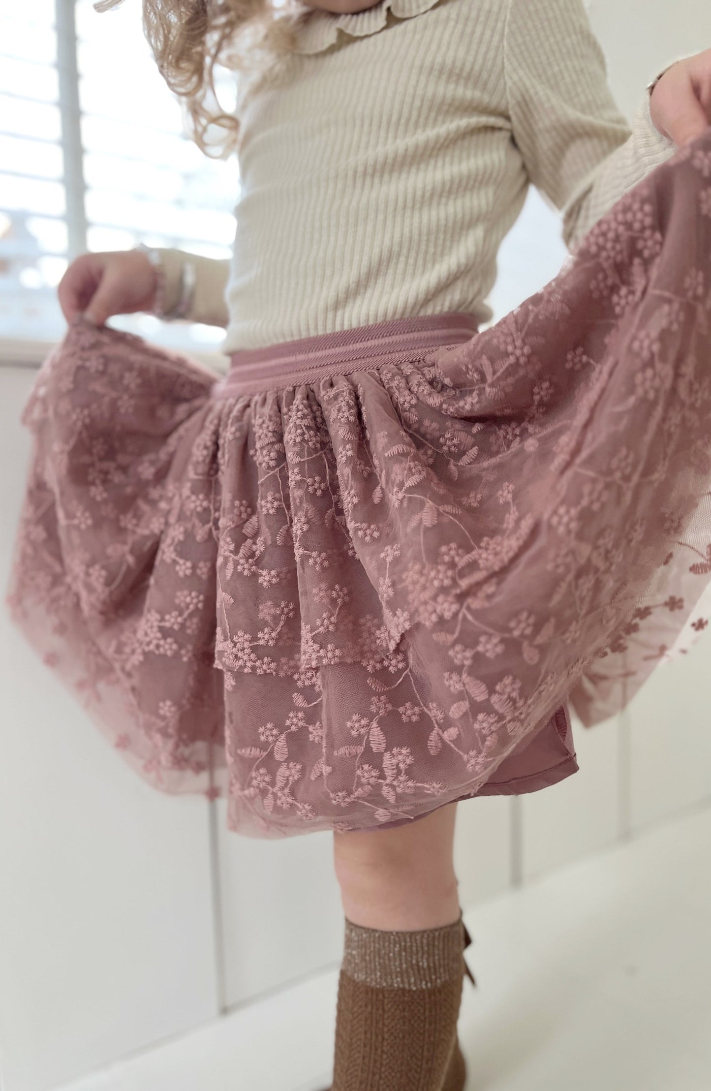Burlwood Tulle Floral Skirt