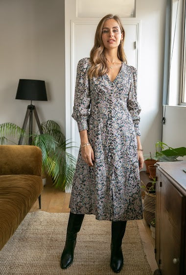 Margot midi paisley dress