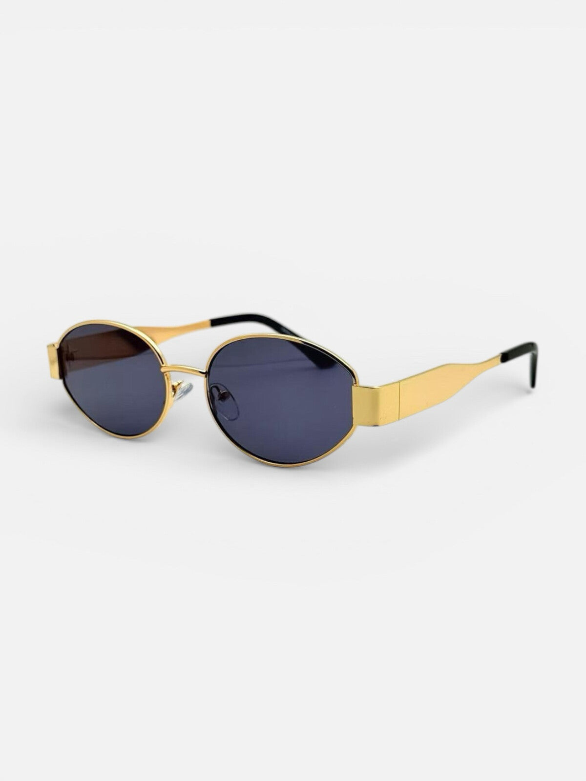 Gold frame black lens sunglasses
